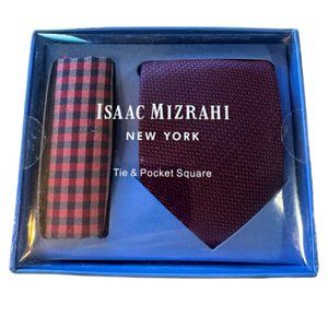 New Isaac Mizrahi Tie and Pocket Square Set